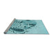 Sideview of Machine Washable Transitional Electric Blue Rug, wshpat1075lblu