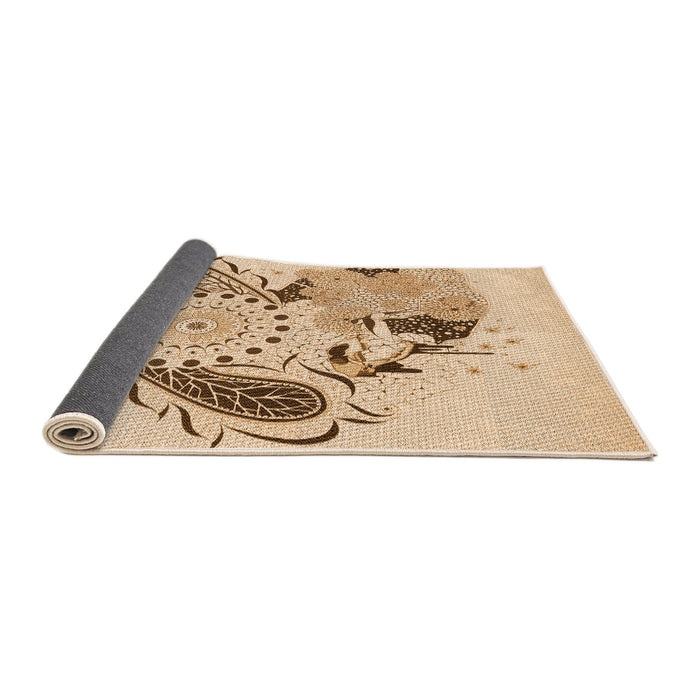 Thickness of Patterned Golden Blonde Gold Rug, pat1075org