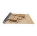 Thickness of Patterned Golden Blonde Gold Rug, pat1075org