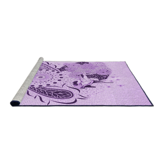 Sideview of Machine Washable Transitional Purple Rug, wshpat1075pur