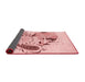 Thickness of Patterned Light Rose Pink Rug, pat1075rd