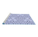 Sideview of Machine Washable Transitional Lavender Blue Rug, wshpat1076blu