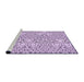 Sideview of Machine Washable Transitional Purple Flower Purple Rug, wshpat1076pur