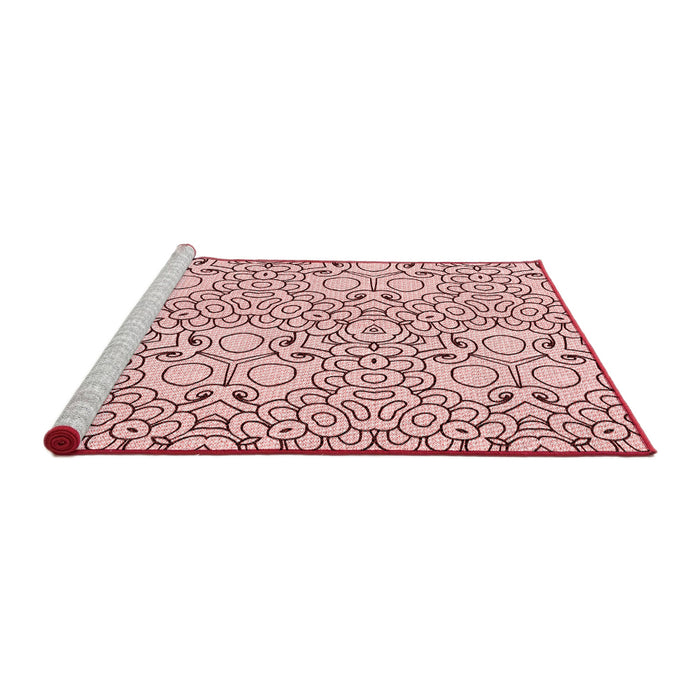 Sideview of Machine Washable Transitional Light Rose Pink Rug, wshpat1076rd