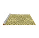 Sideview of Machine Washable Transitional Sun Yellow Rug, wshpat1076yw