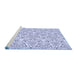 Sideview of Machine Washable Transitional Lavender Blue Rug, wshpat1077blu