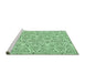 Sideview of Machine Washable Transitional Mint Green Rug, wshpat1077grn