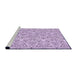 Sideview of Machine Washable Transitional Purple Flower Purple Rug, wshpat1077pur