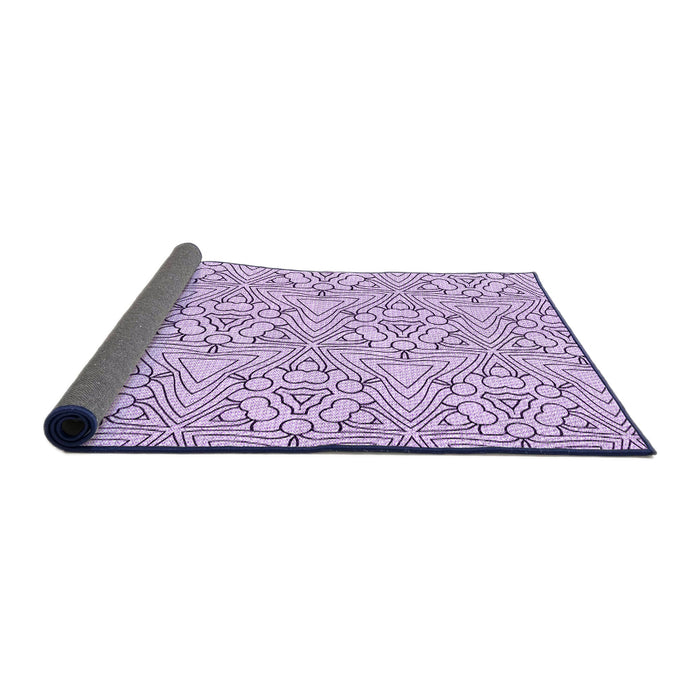 Thickness of Patterned Purple Flower Purple Rug, pat1077pur