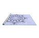 Sideview of Machine Washable Transitional Lavender Blue Rug, wshpat1078blu