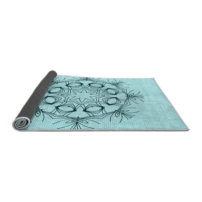 Thickness of Patterned Electric Blue Rug, pat1078lblu