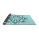 Thickness of Patterned Electric Blue Rug, pat1078lblu