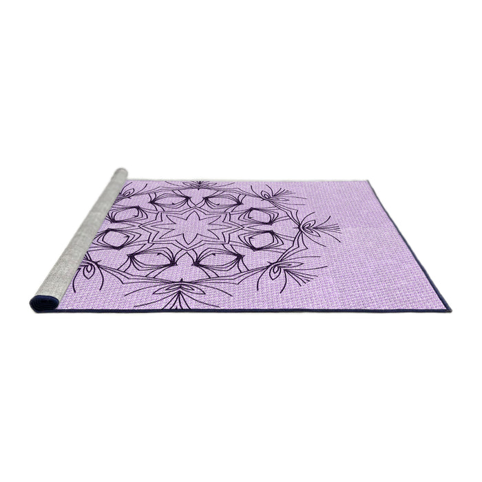 Sideview of Machine Washable Transitional Lilac Purple Rug, wshpat1078pur