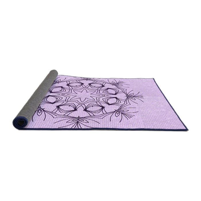 Thickness of Patterned Lilac Purple Rug, pat1078pur