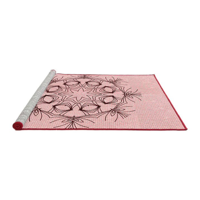 Sideview of Machine Washable Transitional Pink Rug, wshpat1078rd