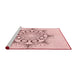 Sideview of Machine Washable Transitional Pink Rug, wshpat1078rd