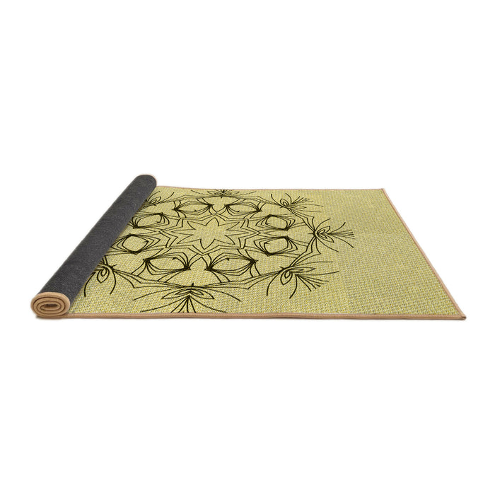 Thickness of Patterned Sun Yellow Rug, pat1078yw