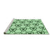 Sideview of Machine Washable Transitional Mint Green Rug, wshpat1079grn