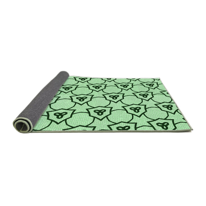Thickness of Patterned Mint Green Rug, pat1079grn