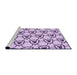 Sideview of Machine Washable Transitional Purple Flower Purple Rug, wshpat1079pur