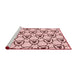 Sideview of Machine Washable Transitional Light Rose Pink Rug, wshpat1079rd