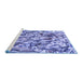 Sideview of Machine Washable Transitional Slate Blue Rug, wshpat108blu