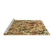 Sideview of Machine Washable Transitional Yellow Orange Rug, wshpat108brn