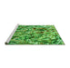 Sideview of Machine Washable Transitional Emerald Green Rug, wshpat108grn