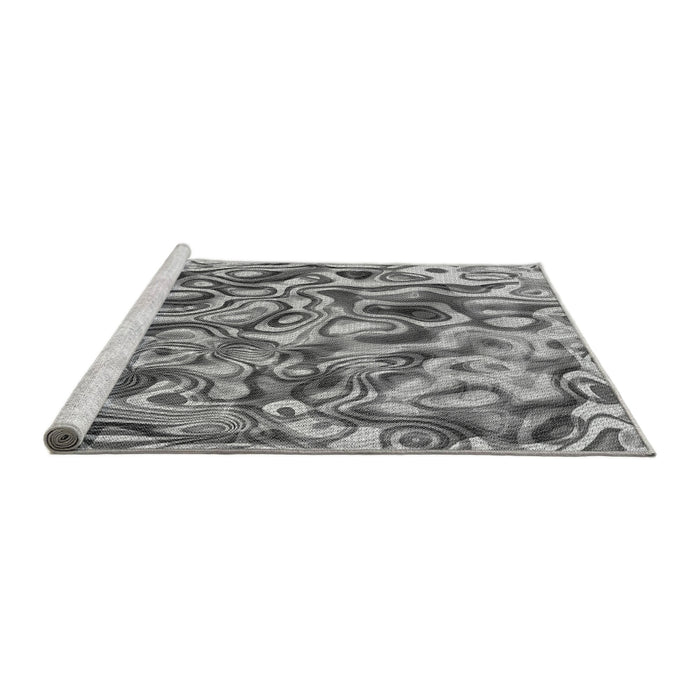Sideview of Machine Washable Transitional Cloud Gray Rug, wshpat108gry