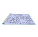 Sideview of Machine Washable Transitional Lavender Blue Rug, wshpat1080blu