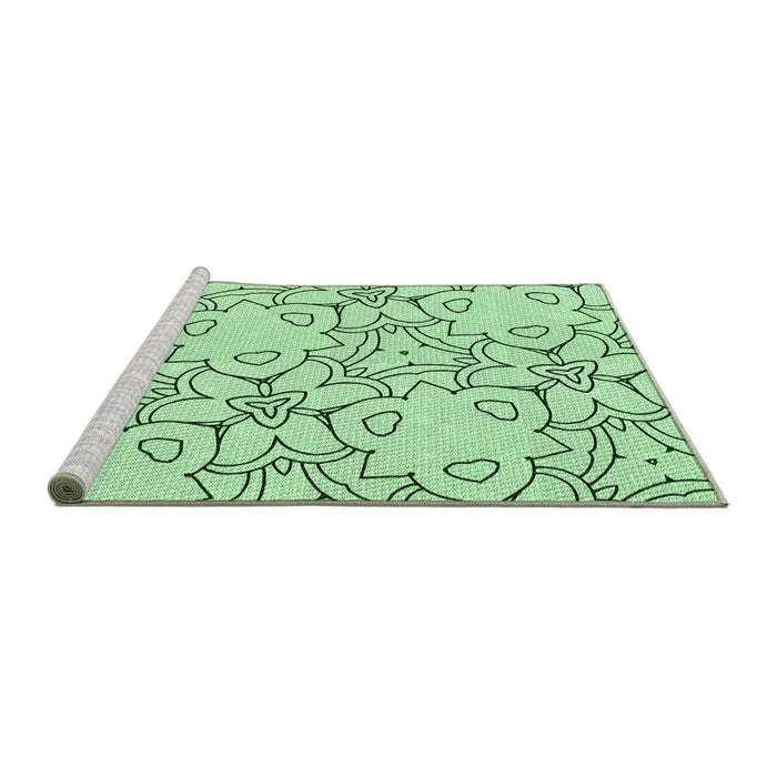 Sideview of Machine Washable Transitional Mint Green Rug, wshpat1080grn