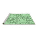 Sideview of Machine Washable Transitional Mint Green Rug, wshpat1080grn