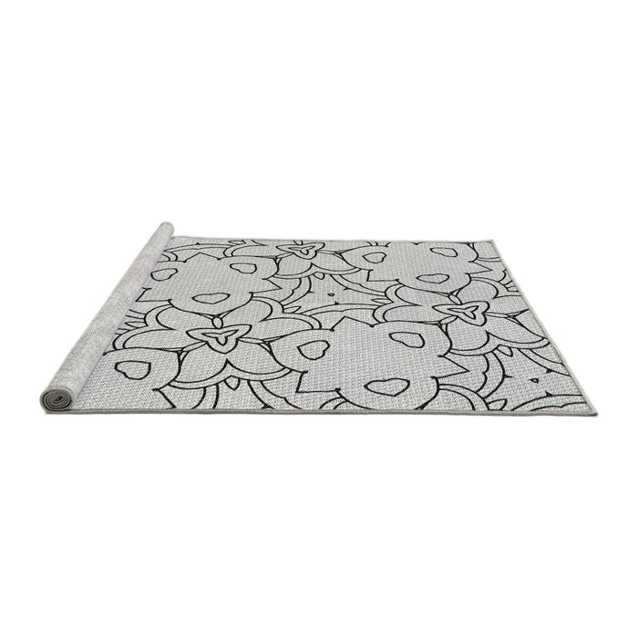 Sideview of Machine Washable Transitional Platinum Gray Rug, wshpat1080gry