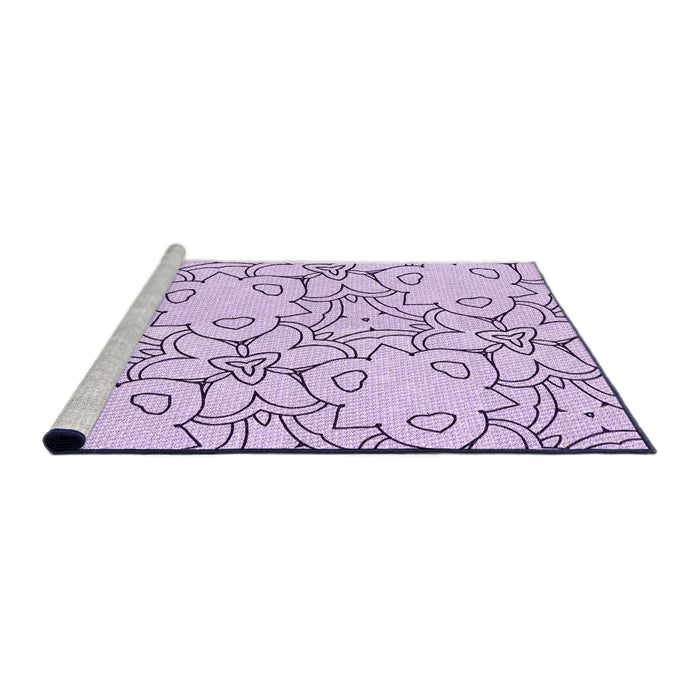 Sideview of Machine Washable Transitional Lilac Purple Rug, wshpat1080pur