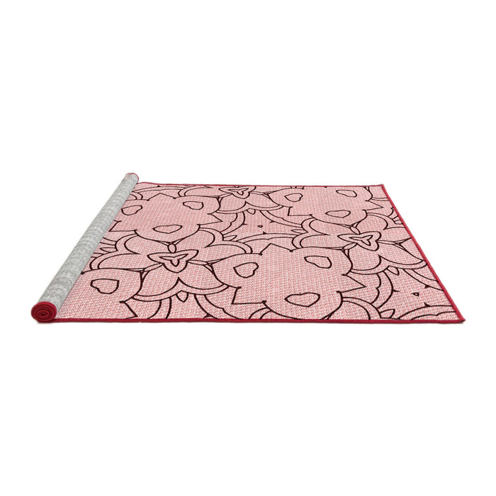 Sideview of Machine Washable Transitional Pink Rug, wshpat1080rd