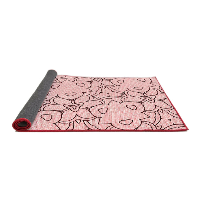 Thickness of Patterned Pink Rug, pat1080rd