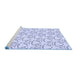 Sideview of Machine Washable Transitional Lavender Blue Rug, wshpat1081blu