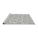 Sideview of Machine Washable Transitional Platinum Gray Rug, wshpat1081gry