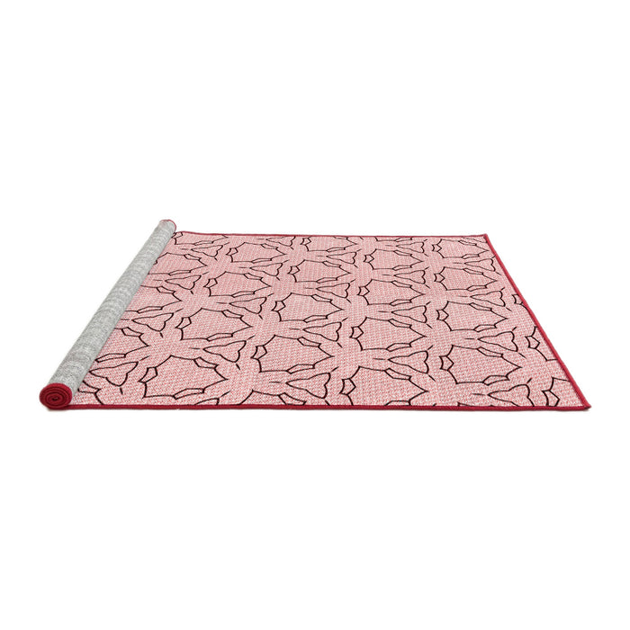 Sideview of Machine Washable Transitional Pink Rug, wshpat1081rd