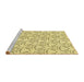 Sideview of Machine Washable Transitional Sun Yellow Rug, wshpat1081yw