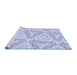 Sideview of Machine Washable Transitional Lavender Blue Rug, wshpat1082blu