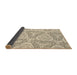 Thickness of Patterned Dark Almond Brown Rug, pat1082brn