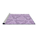 Sideview of Machine Washable Transitional Purple Flower Purple Rug, wshpat1082pur