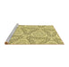 Sideview of Machine Washable Transitional Sun Yellow Rug, wshpat1082yw