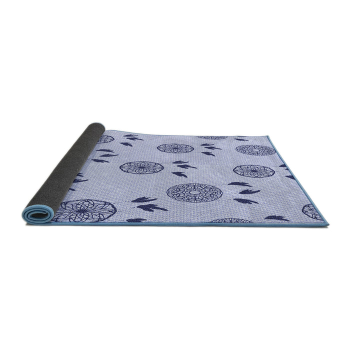 Thickness of Patterned Lavender Blue Rug, pat1083blu