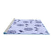 Sideview of Machine Washable Transitional Lavender Blue Rug, wshpat1083blu