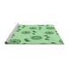 Sideview of Machine Washable Transitional Mint Green Rug, wshpat1083grn