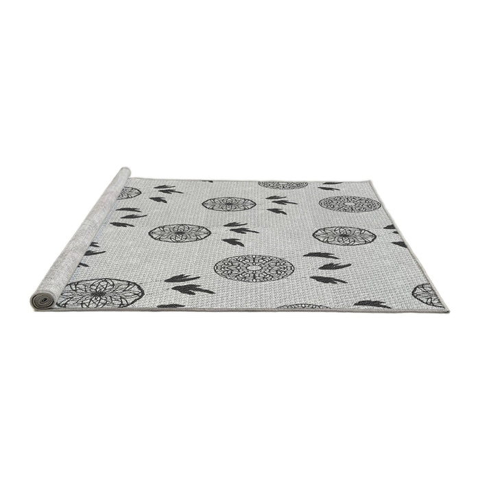 Sideview of Machine Washable Transitional Platinum Gray Rug, wshpat1083gry