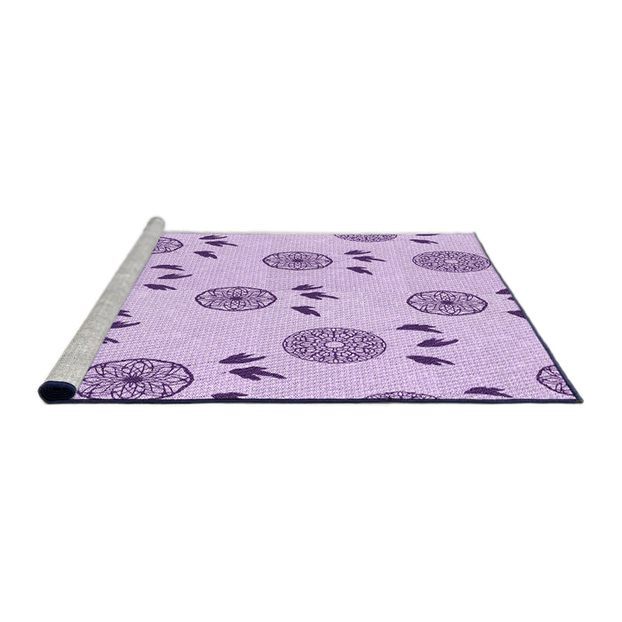 Sideview of Machine Washable Transitional Purple Rug, wshpat1083pur