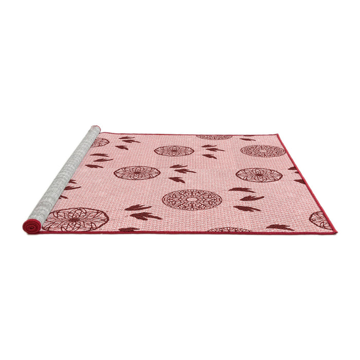 Sideview of Machine Washable Transitional Pink Rug, wshpat1083rd
